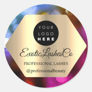 Pegatina Redonda Logotipo de personalizado Oro rosa Nombre de Insta