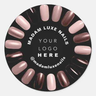 Pegatina Redonda Logotipo de Personalizado VIP Boutique de Rosa Bac