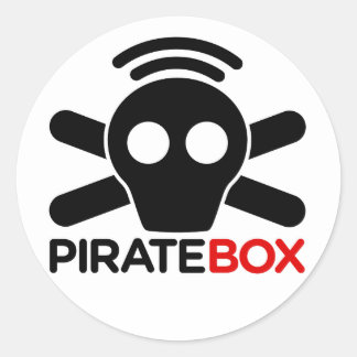 Pegatina Redonda Logotipo de PirateBox