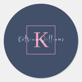 Pegatina Redonda Logotipo de promoción de marca profesional Monogra