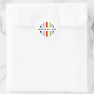 Pegatina Redonda logotipo de raya minimalista moderno arcoíris orgu