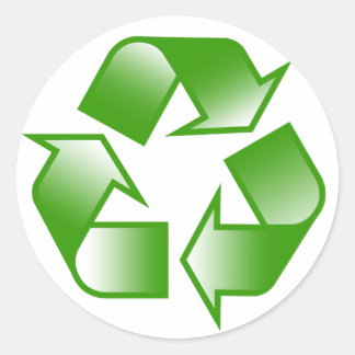 Pegatina Redonda Logotipo de reciclaje