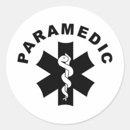 Pegatina Redonda Logotipo de rescate de EMS paramédico
