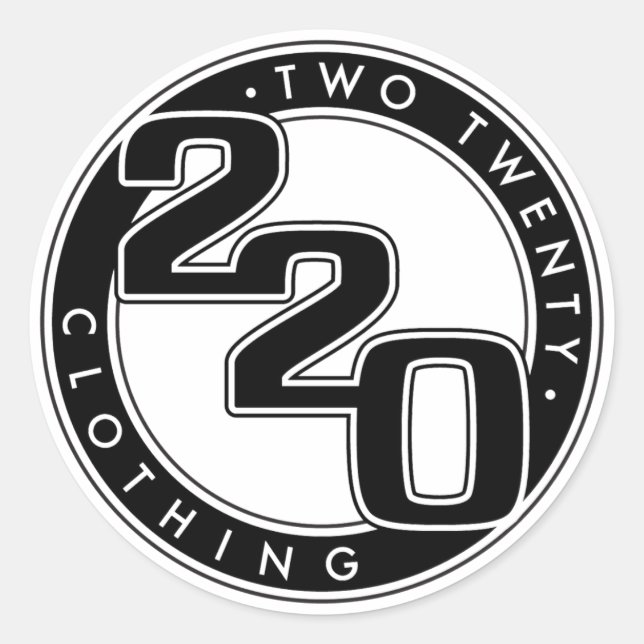 Pegatina Redonda Logotipo de ropa 220 (Anverso)