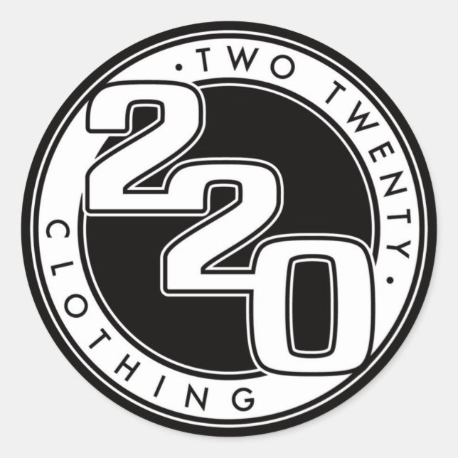 Pegatina Redonda Logotipo de ropa 220 (Anverso)