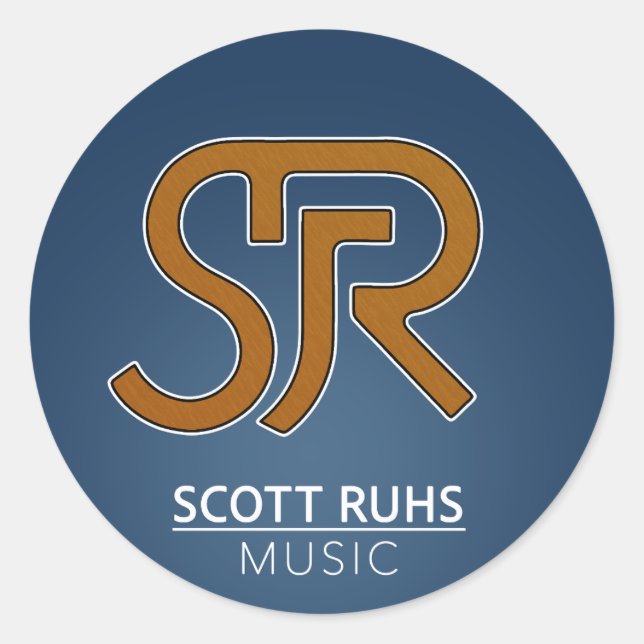Pegatina Redonda Logotipo de Scott Ruhs (Anverso)