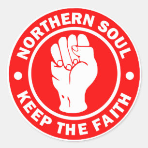 Pegatina Redonda logotipo de soul del norte rojo