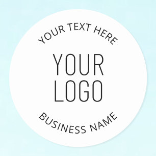 Pegatina Redonda Logotipo de su empresa y mensaje personalizable