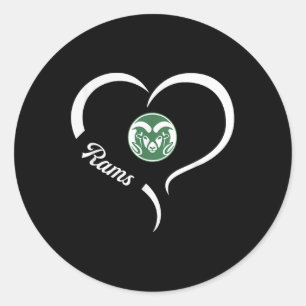 Pegatina Redonda Logotipo de Tinora Rams Lema medio corazón Hs