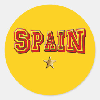 Pegatina Redonda Logotipo de una estrella de España