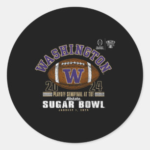 Pegatina Redonda Logotipo De Vintage Del Huskies Sugar Bowl 2024 Cf