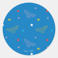 Logotipo de Wonder Woman y estrellas patrón azul