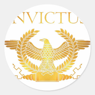 Pegatina Redonda logotipo del águila de oro del invictus