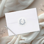 Pegatina Redonda Logotipo del Boda del monograma del Escudo de la l<br><div class="desc">Crea tu propio logo boda con este elegante y moderno escudo boda y una plantilla de texto para personalizar con las iniciales de la novia y el novio. Este diseño sencillo y moderno añade algo de azul a los favores matrimoniales, sobres y otros artículos de boda. Con la simplicidad clásica,...</div>