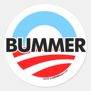 Pegatina Redonda Logotipo del Bummer de Obama O