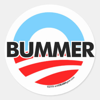 Pegatina Redonda Logotipo del Bummer de Obama O