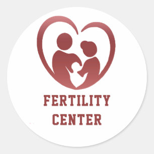 Pegatina Redonda 👶 Logotipo del Centro de Fertilidad para Medicina