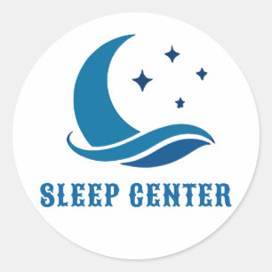 Pegatina Redonda 🌙 Logotipo del Centro de Sueño para Clínica de Me