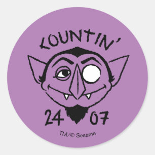 Pegatina Redonda Logotipo del Count von Count Skate - Countin' 24/7