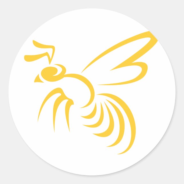 Pegatina Redonda Logotipo del Cuerno Amarillo (Anverso)