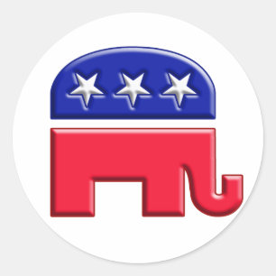 Pegatina Redonda Logotipo del Elefante GOP