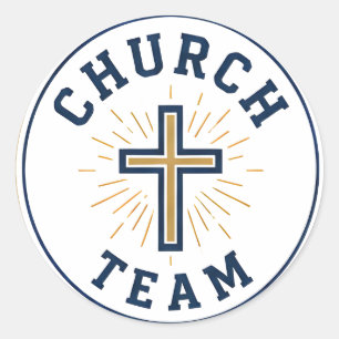 Pegatina Redonda Logotipo del equipo de la iglesia para la ropa del