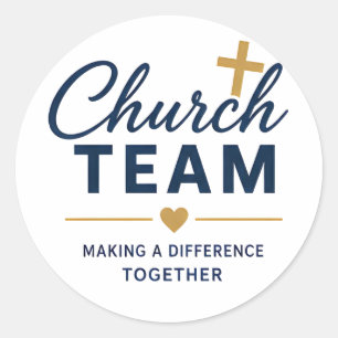 Pegatina Redonda Logotipo del equipo de la iglesia para miembros de