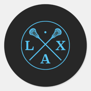 Pegatina Redonda Logotipo del jugador Lacrosse - Blue Team Color La