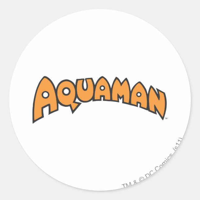 Pegatina Redonda Logotipo del Naranja Aquaman (Anverso)