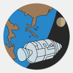 Pegatina Redonda Logotipo del parche de la misión Apolo 1