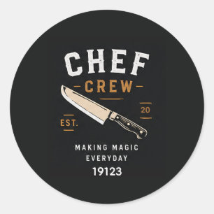 Pegatina Redonda 🔪 Logotipo del personal de cocina del restaurante
