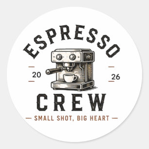 Pegatina Redonda ☕ Logotipo del personal de la barra de café Espres