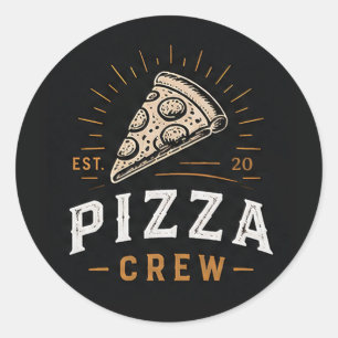 Pegatina Redonda 🍕 Logotipo del personal de Pizzería Italiana Pizz