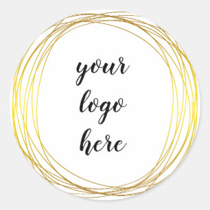 Pegatina Redonda Logotipo del Personalizado del Purpurina de borde 