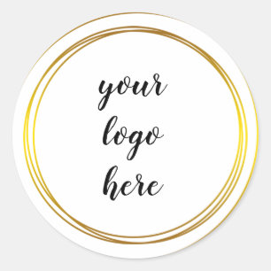Pegatina Redonda Logotipo del Personalizado del Purpurina de borde 