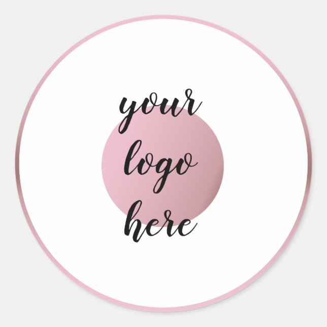 Pegatina Redonda Logotipo del Personalizado del Purpurina del borde (Anverso)