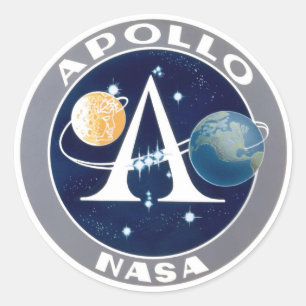 Pegatina Redonda Logotipo del Programa Apolo