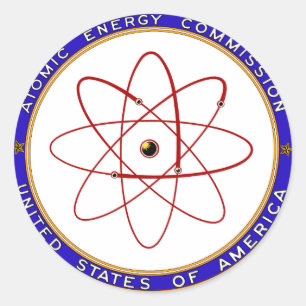 Pegatina Redonda Logotipo del vintage de la Comisión de energía