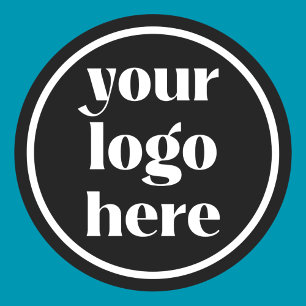 Pegatina Redonda Logotipo Empresa Negocio