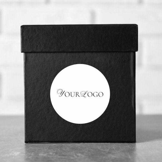 Pegatina Redonda Logotipo Empresarial Largo y Delgado Personalizado (Subido por el creador)