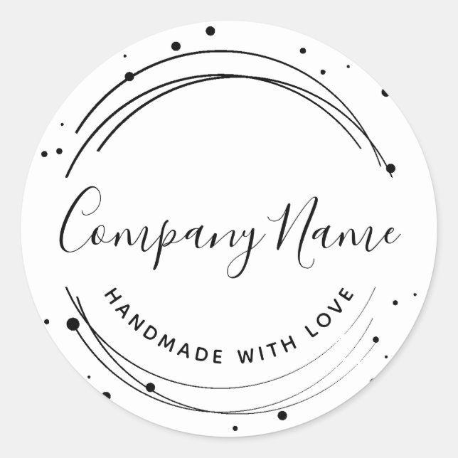 Pegatina Redonda Logotipo Empresarial Personalizado Circular Elegan (Anverso)
