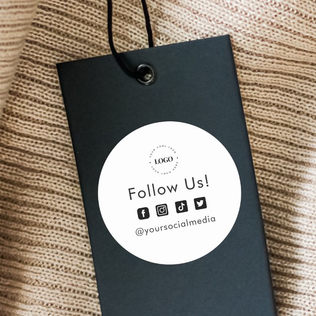 Pegatina Redonda Logotipo Empresarial Personalizado Simple Seguirno (Subido por el creador)