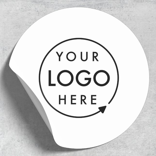 Pegatina Redonda Logotipo Empresarial Profesional Moderno Minimalis (Put your branding front and center with these logo stickers)