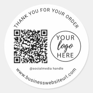 Pegatina Redonda Logotipo Empresarial Simple