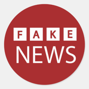 Pegatina Redonda Logotipo falso de las noticias político incorrect
