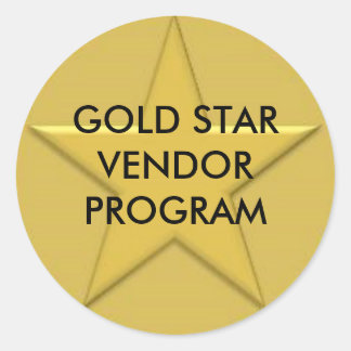 Pegatina Redonda Logotipo Gold Star, PROGRAMA DE PROVEEDOR GOLD STA