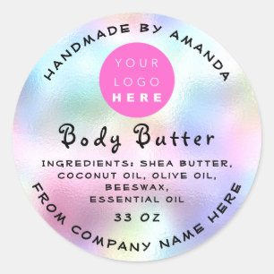 Pegatina Redonda Logotipo Holograma Nombre del cuerpo de la máquina