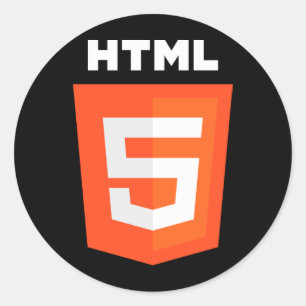 Pegatina Redonda Logotipo HTML 5