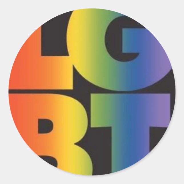 Pegatina Redonda Logotipo LGBT (Anverso)