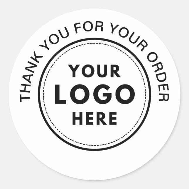 Pegatina Redonda Logotipo mínimo de negocio Gracias (Anverso)